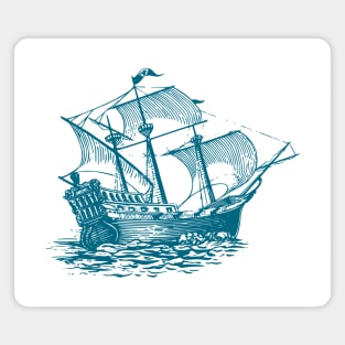 Wooden Sailing ship sketch Magnet